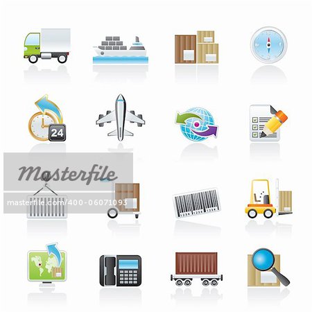 shipping and logistics icons - vector icon set