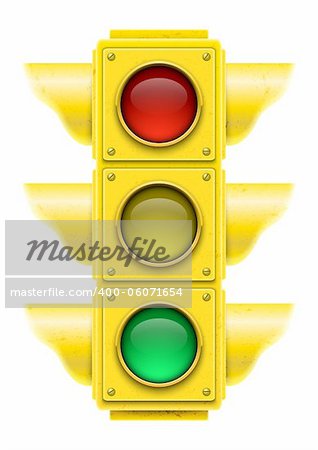 Realistic traffic light. Vector illustration.
