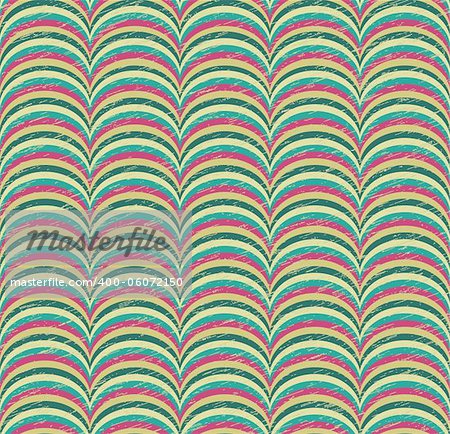 Seamless Pattern with Colorful Geometric Waves. Old Vector Illustration