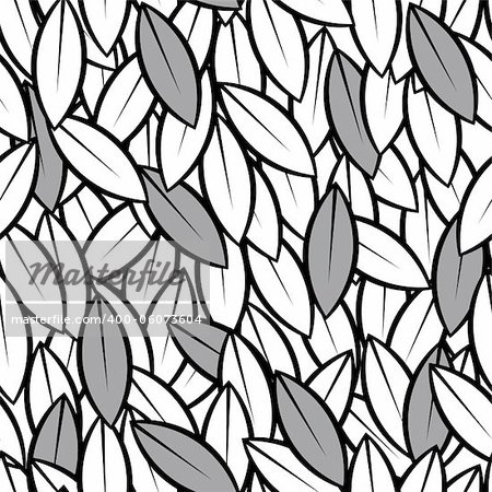 vector seamless abstract leaves background black and white