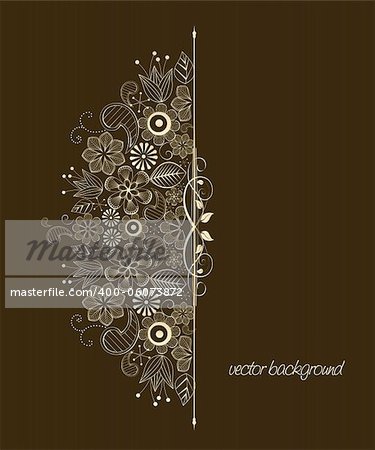 Beautiful floral illustration on brown background