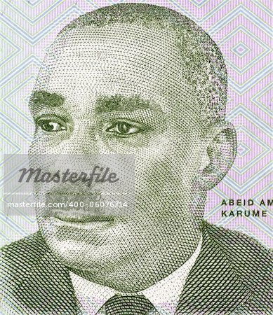 Abeid Karume (1905-1972) on 500 Shilingi 2010 Banknote from Tanzania. First President of Zanzibar.