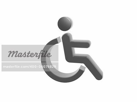 black disability icon symbol isolated on white background