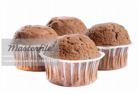 Muffins isolated on white background