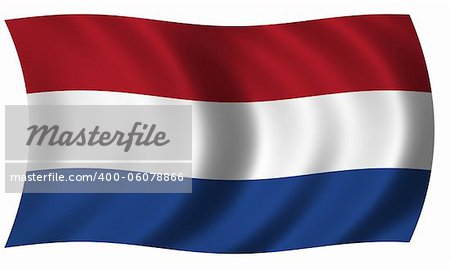 flag of Netherland in wave