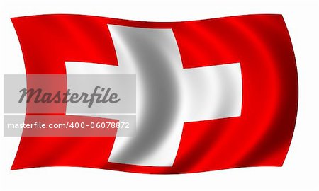 Flag of Switzerland in wave