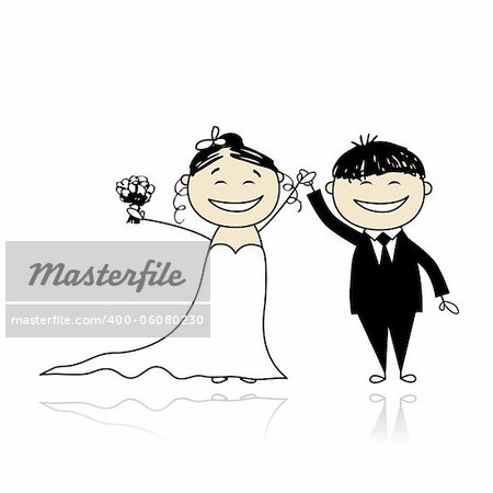 Wedding ceremony - bride and groom together for your design