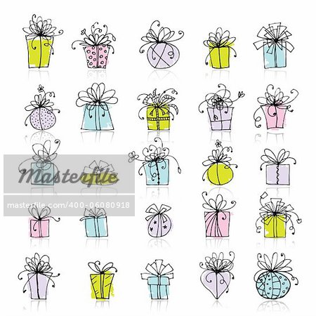 25 gift box icons for your design