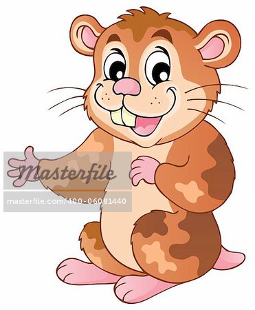 Cute cartoon hamster - vector illustration.