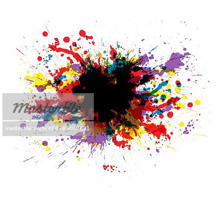 Color paint splashes. Gradient vector background