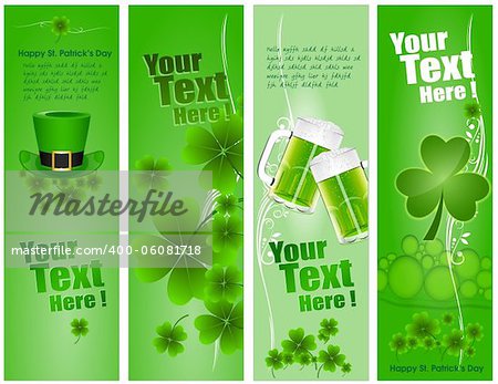 Creative Design Art of Patrick's Day Banner Vectors Illustration