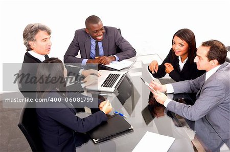 multi-ethnic team during a meeting