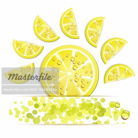 Slices of lemon in decorated form