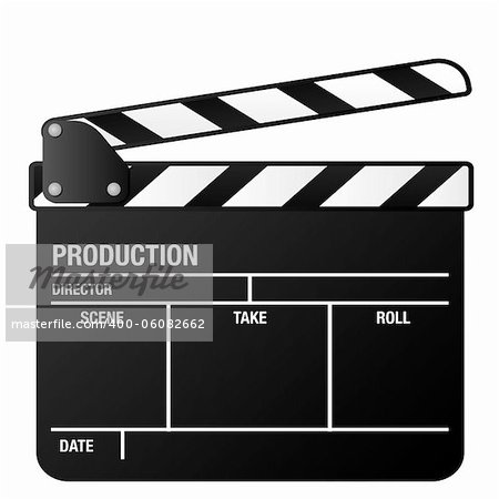 illustration of a clapper board, symbol for film and video