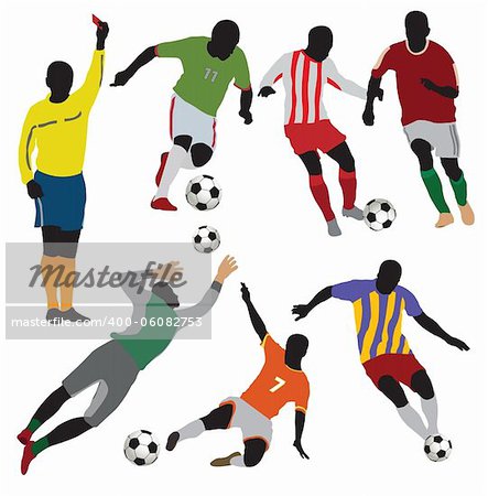 Soccer players collection.Vector for you design