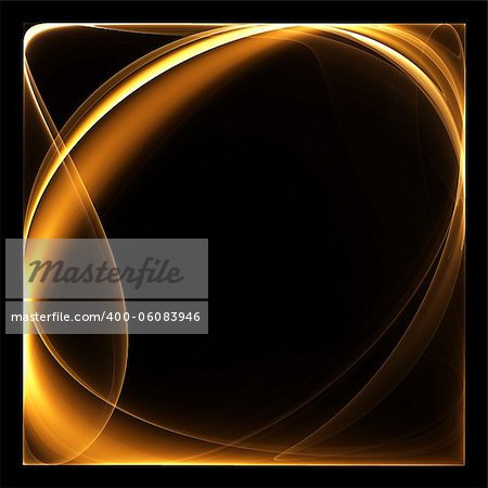 Abstract color image on a black background design illustration. Curves and ornaments futuristic design.
