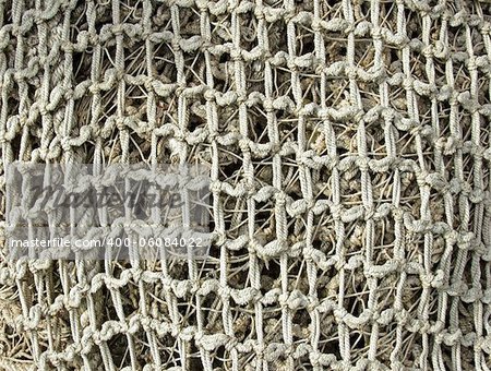 old decrepit rope fishing nets equipment closeup