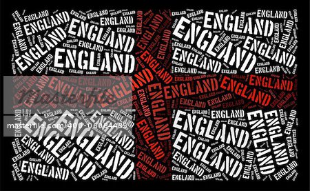 England national flag text graphic and arrangement concept on black background