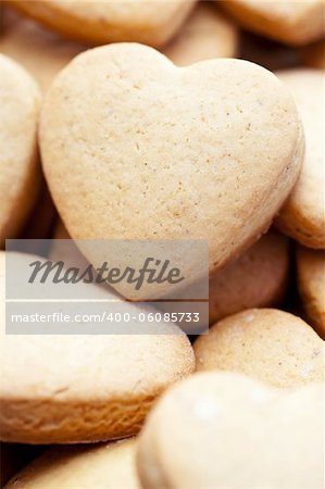 Heart-shaped home-made shortbread cookies