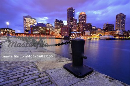 Financial District of Boston, Massachusetts viewed from Boston Harbor.