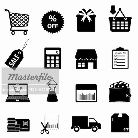 Shopping and ecommerce icon set