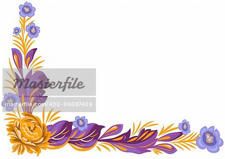 Vector flower ornament in traditional style