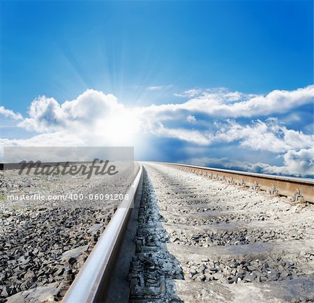 low view railway to sunny horizon