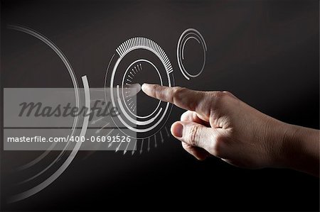 Finger Touching  Black Digital Touch Screen