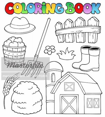 Coloring book farm theme 2 - vector illustration.