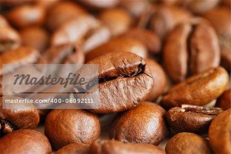 Closeup of coffee beans