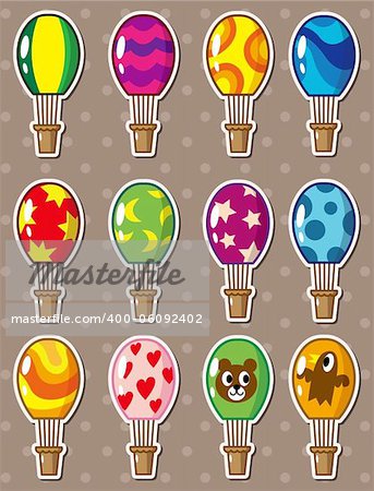 cartoon hot air balloon stickers