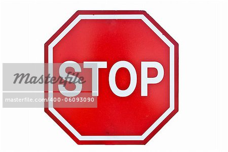 stop sign isolated on white