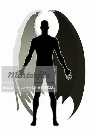 Stock vector of an Angel and the Devil