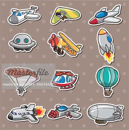 cartoon airplane stickers