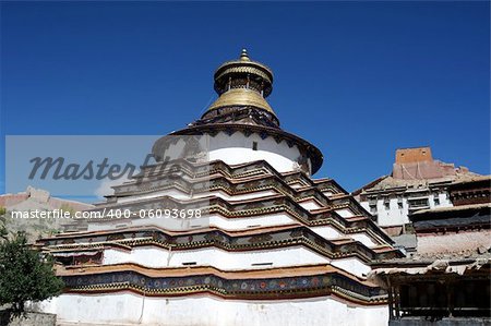 Famous landmark of Gyantse Baiju lamasery in Tibet