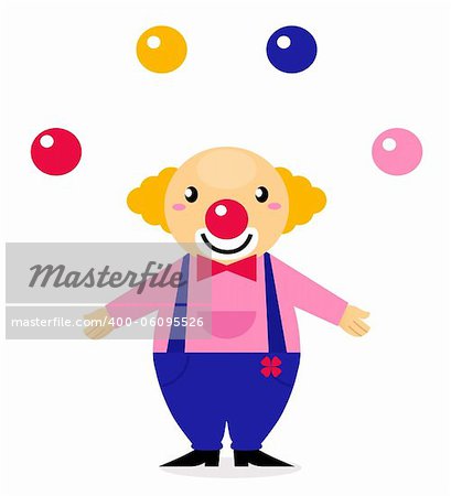 Funny Clown - vector cartoon character