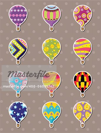 cartoon hot air balloon stickers