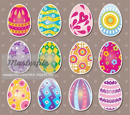 cartoon Easter egg stickers