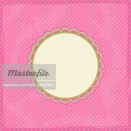 Pink Polka Dot Invitation Card with Place for Text. Vector