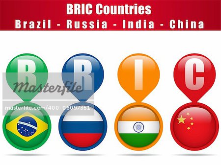 Vector - BRIC Countries Buttons Brazil Russia India China Vector - BRIC Countries Buttons Brazil Russia India China