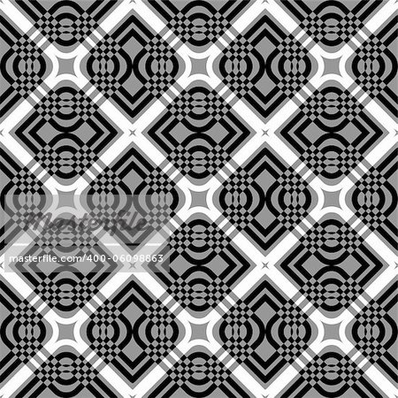 Seamless geometric checked diagonal pattern. Vector art.