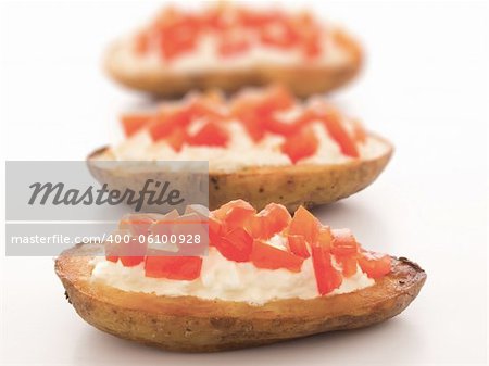 close up of potato skins