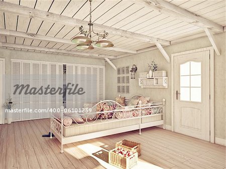 Provence style interior (3D rendering)