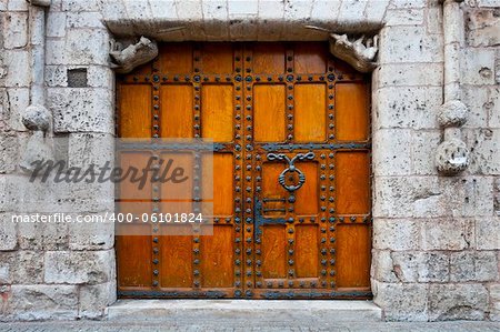 Detail of  Portal of the Gothic Church in Burgos, Spain