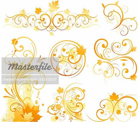 Autumn floral decorative design