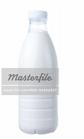 full bottle of milk isolated on white