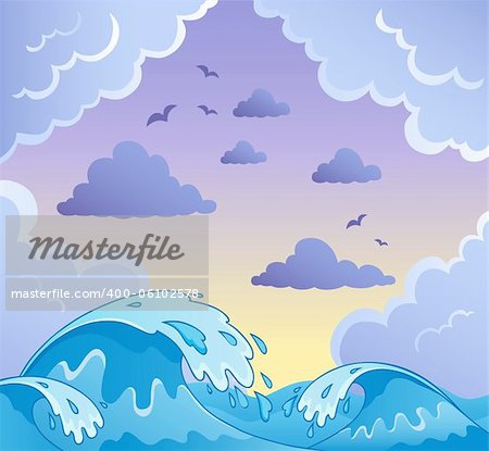 Waves theme image 2 - vector illustration.