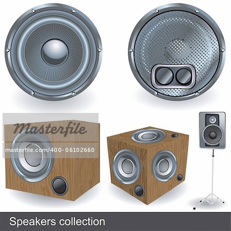 Speaker collection, vector illustration icons.