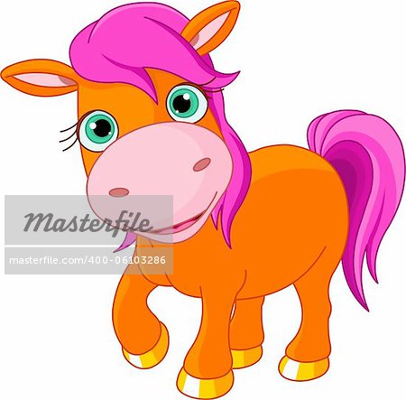 Illustration of Cute little pony