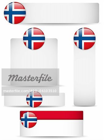 Vector - Norway Country Set of Banners